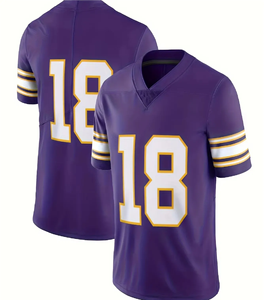 Haute Qualité Stock Brodé Cousu Plus La Taille Rugby Uniforme Violet Respirant Football Américain Maillot Uniforme Ensemble Porte - Product Image 1