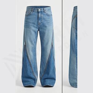 Jeans décontractés pour hommes, style ample, jambe droite, denim délavé, jambe large, toutes saisons, printemps, été, automne, hiver, couleur personnalisée - Product Image 1