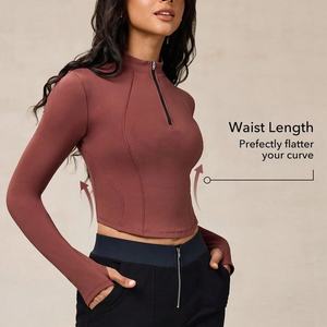 เสื้อเชิ๊ตสตรีผ้ารัดกล้ามเนื้อพร้อมปลอกแขนระบายสำหรับออกกำลังกายและยิมขายส่งราคาถูก2025 - Product Image 2