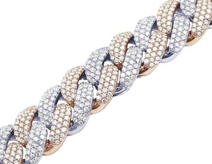Cadena de eslabones cubanos de Hip Hop personalizada con diamante de moissanita redondo de plata esterlina S925 de dos tonos para raperos - Product Image 3