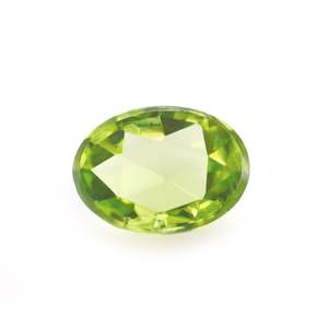 Pierre précieuse en quartz péridot naturel de qualité AAA, ovale, taille rose, cabochon à dos plat et facettes de 6x8mm, pierres lâches pour la fabrication de bijoux - Product Image 2