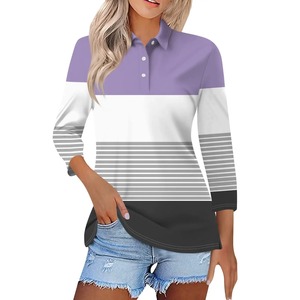 2025 100% camisas Polo de algodón con cuello levantado camisas Polo con estilo de alta calidad para mujer camisa de verano personalizada para mujer - Product Image 4