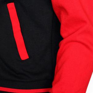 Veste universitaire en cuir véritable letterman de laine pour hommes personnalisée noire avec broderie de couleur personnalisée Logos Veste pour hommes fabriquée au Pakistan - Product Image 5