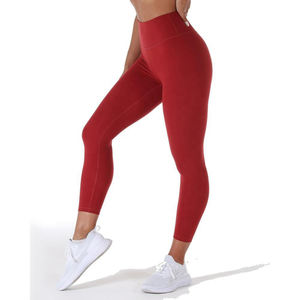 Vente en gros leggings de yoga taille haute personnalisés pour entraînement sportif leggings taille haute en tissu tricoté respirant pour femme - Product Image 4