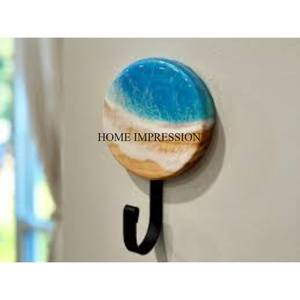 Mango Wooden Made Round Shape Enamel Finished With Black Color Heavy Duty Metal Hook and <b>Hangers</b> <b>for</b> Hanging Clothes and <b>Keys</b> - Product Image 1