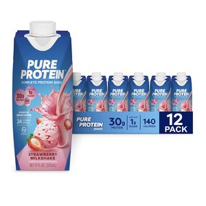 โปรตีนเชคสตรอว์เบอร์รีเพียวโปรตีน ขวดขนาด 11 ออนซ์ แพ็ค 12 ขวด - Product Image 3