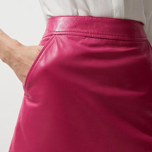 Women's High Waist PU Leather <b>Skirt</b> Comfortable Solid Color Streetwear for Casual Outdoor Usage New Arrival - Product Image 3