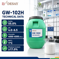 Adhésif liant à base d'eau, émulsion VAE haute viscosité GW-102H pour la lamination de tissus non tissés, de chaussures et de textiles