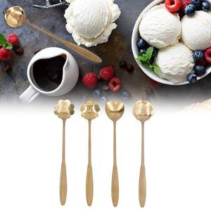 ช้อนชาโลหะทองเหลืองบริสุทธิ์คุณภาพพรีเมี่ยมหรูหราสำหรับตกแต่งบ้านโรงแรมงานปาร์ตี้ใช้งานได้หลากหลายสำหรับเสิร์ฟในครัว - Product Image 5