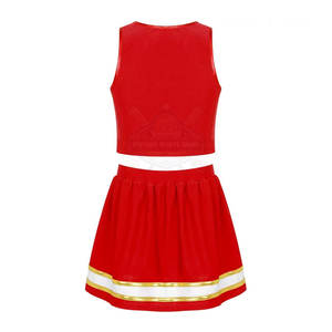 Ensembles d'uniformes de cheerleading pour femmes, de haute qualité, 100% polyester, séchage rapide, respirants, confortables, légers, couleur unie - Product Image 2