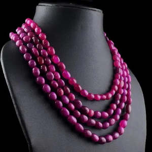 AAA+ Quality Very Attractive Pink <b>Ruby</b> 4 Strand 780 Cts <b>Necklace</b> Womens Jewelery Cus-Jew87 - Product Image 2