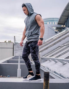 Vente de gros Vêtements de sport personnalisés légers Muscle Fit Musculation Sweat à capuche sans manches Multi Respirant Vêtements de fitness pour hommes - Product Image 1