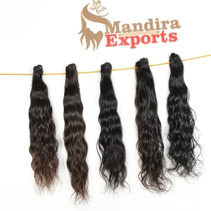 Extensiones de Cabello Humano Virgen Natural Ondulado de Doble Trama, con Cutícula Alineada, Color Negro, Estilos Temple Vietnamita, Para Exportación - Product Image 4