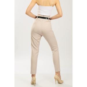 Pantaloni da donna con cintura Extra alta Color pietra - Product Image 5