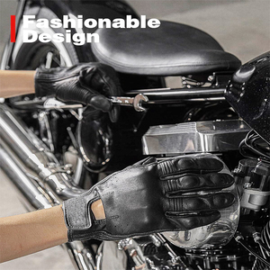 Guantes de Motociclismo Personalizados, Transpirables, con Pantalla Táctil, Unisex, de Cuero Premium, con Cierre de Cordón, Dedos Completos para Moto - Product Image 4