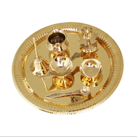 Offre Spéciale laiton Puja Thali conception en relief laiton Pooja plaque traditionnelle pour Pooja Arti hindou religieux sur Diwali cadeau