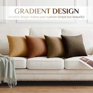 Terciopelo marrón suave colores sólidos almohada cojín decorativo para sofá dormitorio sala de estar funda de almohada sin látex - Product Image 5