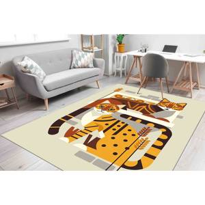 Tapis Abstrait Deux Chats : Tapis d'appoint Bohème, Tapis Imprimé, Tapis Doux à Poils Longs - Product Image 2