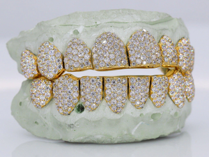 Hip Hop Glacé Grillz Haut Bas Moissanite Diamant Dents Décoration 10k 14k 18k Or Dentaire Bijoux Cadeau - Product Image 2