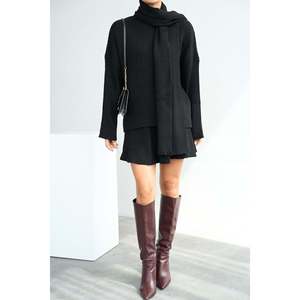 Black Scarf Skirt Set - Product Image 3