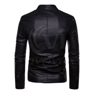 Veste en cuir de vache pour homme, style streetwear, col montant, prix de gros pour usage extérieur, taille adulte - Product Image 2
