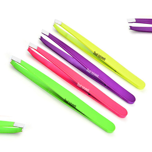 Professional 2-Piece Slanted Tip Steel Eyebrow Tweezers High Quality Beauty Tool for Hair <b>Removal</b> & <b>Makeup</b> Grooming - Product Image 3