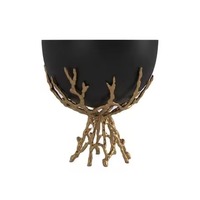 Koninklijke Stijl Gouden Voetstuk Decoratieve Kom Met Glanzend Afgewerkt, Perfect Voor Feestelijke Arrangementen En Stijlvol Interieur