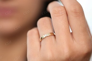 Bague Solitaire 3MM faite à la main Bijoux en or fantaisie Diamant naturel certifié IGI pour femmes Tarif de gros - Product Image 5