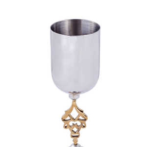 Copa de Vino Elegante de Acero Inoxidable con Relieve, Estilo Antiguo, Ecológica, para Bodas y Fiestas - Product Image 2