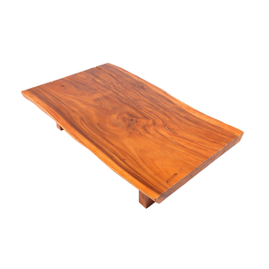 Modern Minimalist Solid Suar Wood Low <b>Coffee</b> <b>Table</b> with Natural Edge Slab Durable for Living Space - Product Image 4