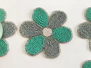 High and Best Quality of New Design Embroidery <b>beaded</b> <b>coasters</b> Classic <b>Beaded</b> Style at Wholesale Rate by MD Handicrafts - Product Image 2