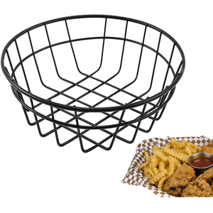 Panier à fruits vintage en fer enduit de poudre noire, taille personnalisée, panier de rangement décoratif de table, ustensile de cuisine, nouveauté - Product Image 6