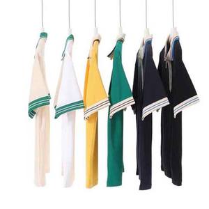 Demi-fermeture éclair Preppy manches courtes Color-Block College Polo Shirt respirant confortable polos pour hommes - Product Image 3