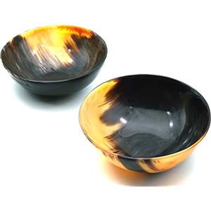 สีดำการออกแบบฮอร์นเสิร์ฟชามในร่มตกแต่งบ้านธรรมชาติตกแต่งและสีตกแต่งชาม - Product Image 2