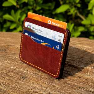 Genuine Leather Minimalist Fashionable Heat-Transfer Printed Slim Fold <b>Wallet</b> <b>Card</b> <b>Holder</b> <b>for</b> Daily Use - Product Image 3
