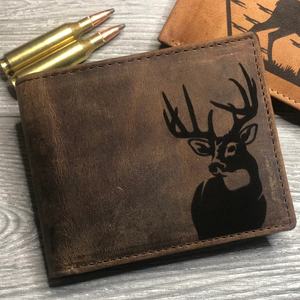 กระเป๋าสตางค์หนังแท้กันน้ำแบบพับสองตอนสำหรับผู้ชาย พร้อมฝาปิดตรงกลาง มีหลายสีและตัวเลือกการปรับแต่ง LW-0066 - Product Image 1