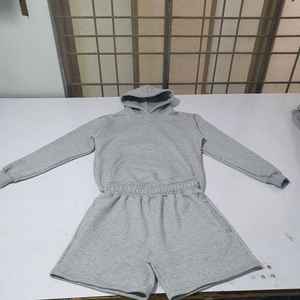 Survêtement unisexe en molleton, taille plus, uni, 100% coton, coupe ample, taille haute, logo personnalisé OEM, vente en gros, hiver, printemps - Product Image 3