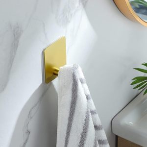 Ganchos y rieles adhesivos antiguos y atractivos de acero inoxidable dorado para uso en paredes de dormitorio o cocina - Product Image 2