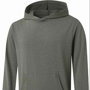 Sudadera con Capucha de Invierno para Hombre, Diseño Sólido de Forro Polar, Corte Regular, Prenda Teñida, Mezcla de Poliéster/Algodón, Secado Rápido - Product Image 1