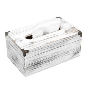 Boîte à mouchoirs en bois blanc, rectangulaire, faite à la main, housse, vente en gros, économique - Product Image 1