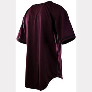 Maillots de baseball noirs brodés avec logo personnalisé, bordure rose, rayures fines, taille grande pour hommes - Product Image 4