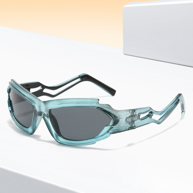 Fashionable Sports Y2k Futuristic Glasses clear Funny Party Sunglasses Transparent Curved Strange Eyewear Men Women