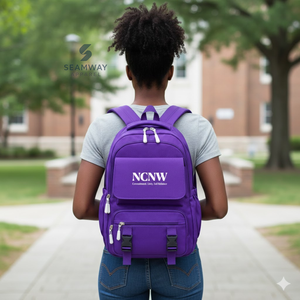 NCNW Sorority Backpack Stylish Bookbag Durable Cordura Rucksack Fashion Student Backpack Outdoor Hiking Daypack - Product Image 4