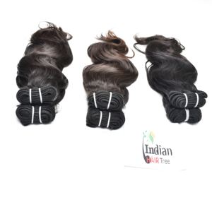 Extensiones de Cabello Humano Indio al Por Mayor, Ondulado, Cutícula Alineada, Crudo, Sin Procesar, Ondulado Profundo, Negro Natural Virgen - Product Image 1