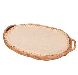 ถาดเสิร์ฟขนมหวายสานทำด้วยมือถาดเสิร์ฟอาหารแก้วน้ำถาดหวายขนาดใหญ่ดีไซน์น่าชื่นชม - Product Image 1