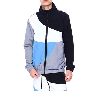 2024 alta calidad Casual Jogging blanco rayas 2 piezas Full Zip Mens Track Suit Set con bolsillos con cremallera - Product Image 3