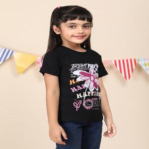 Camiseta de cuello redondo para niñas de algodón Smart Look 100% disponible diferentes métodos de impresión camiseta para niñas cuidadosamente seleccionadas que absorbe la humedad - Product Image 6