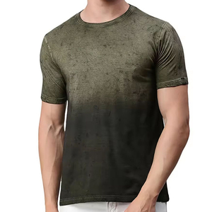 Venta al por mayor 100% tela de algodón tasa razonable cuello o media manga logotipo personalizado dos tonos color hombres camiseta de moda - Product Image 5