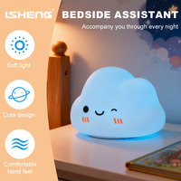 Veilleuse LED Nuage en Silicone pour Enfants, Rechargeable par USB, Contrôle Tactile, Lampe de Chevet pour Crèche