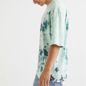 T-shirt à épaules tombantes 100% coton imprimé peinture pour hommes Loose Fit Oversized Baggy Streetwear Custom Style Tee - Product Image 4